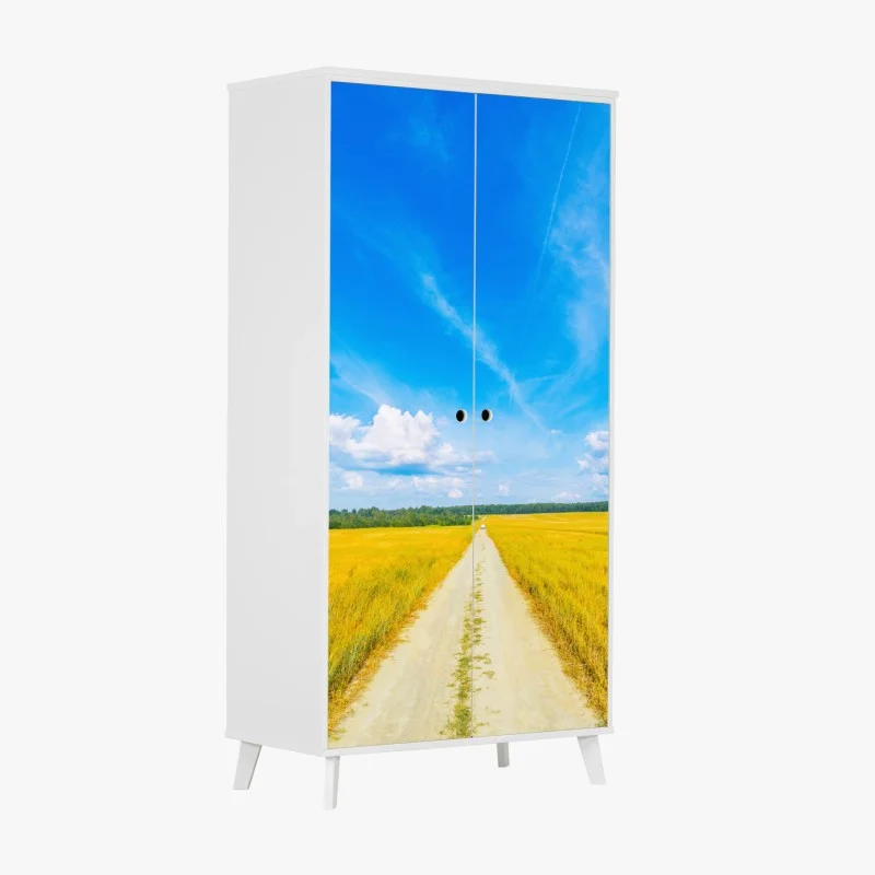 Wardrobe sticker golden meadow under a wide blue sky