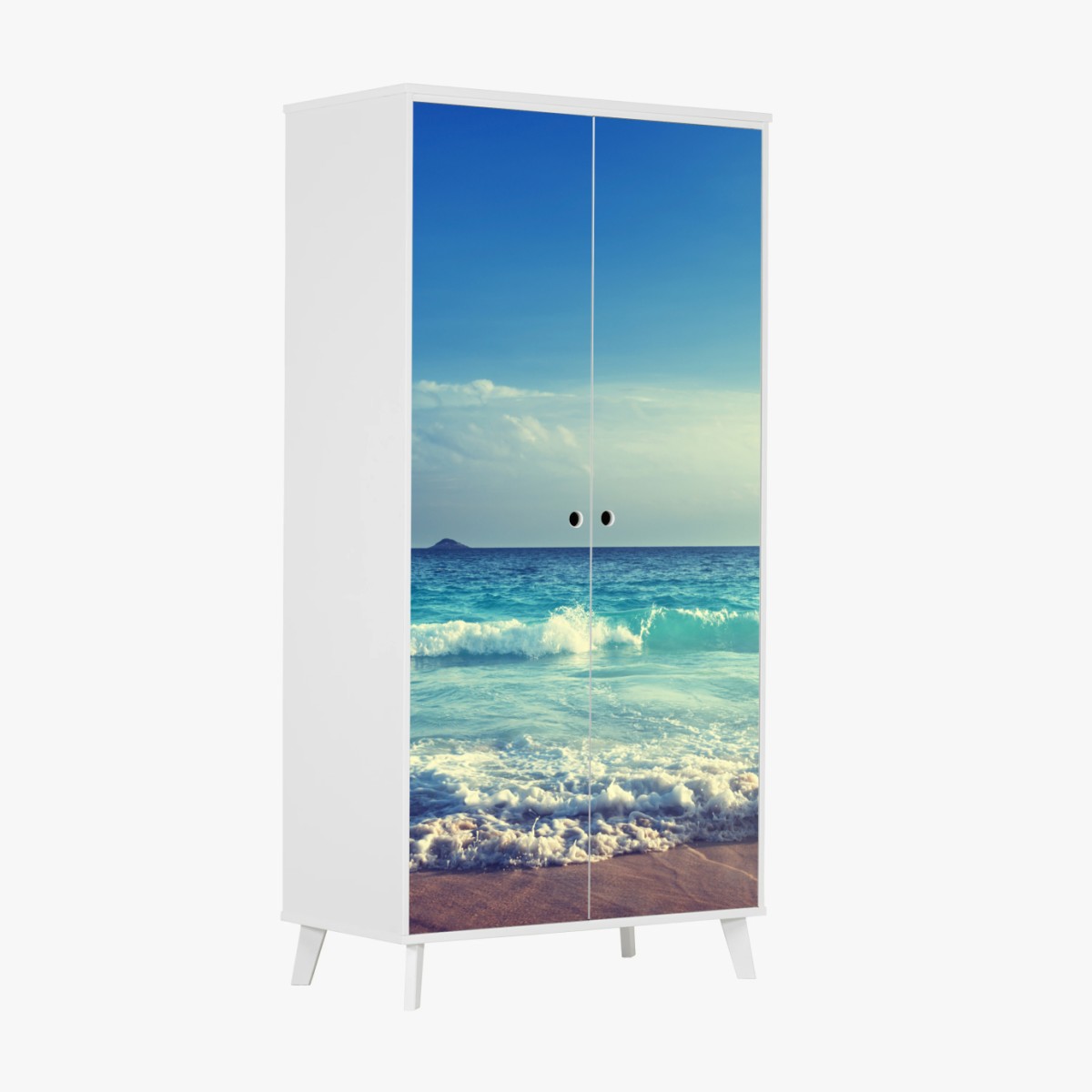 Wardrobe sticker Seychelles beach at sunset • Wallissimo® Wardrobe sticker Seychelles beach at sunset • Wallissimo®