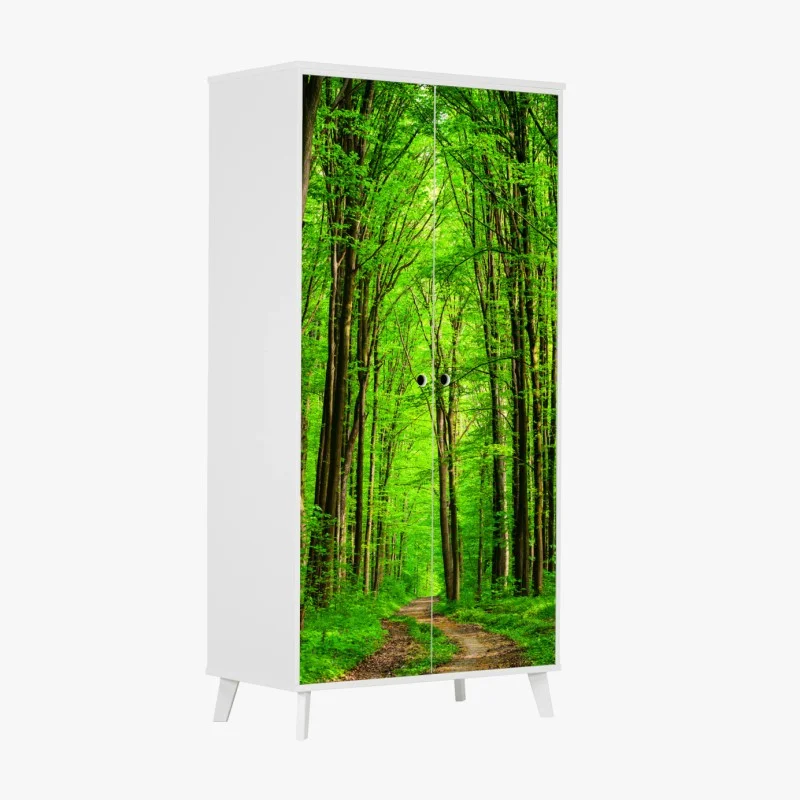 Wardrobe sticker lush green forest pathway