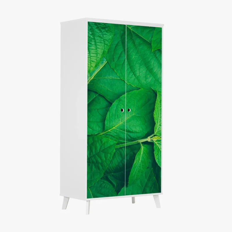 Wardrobe sticker lush green leaves texture