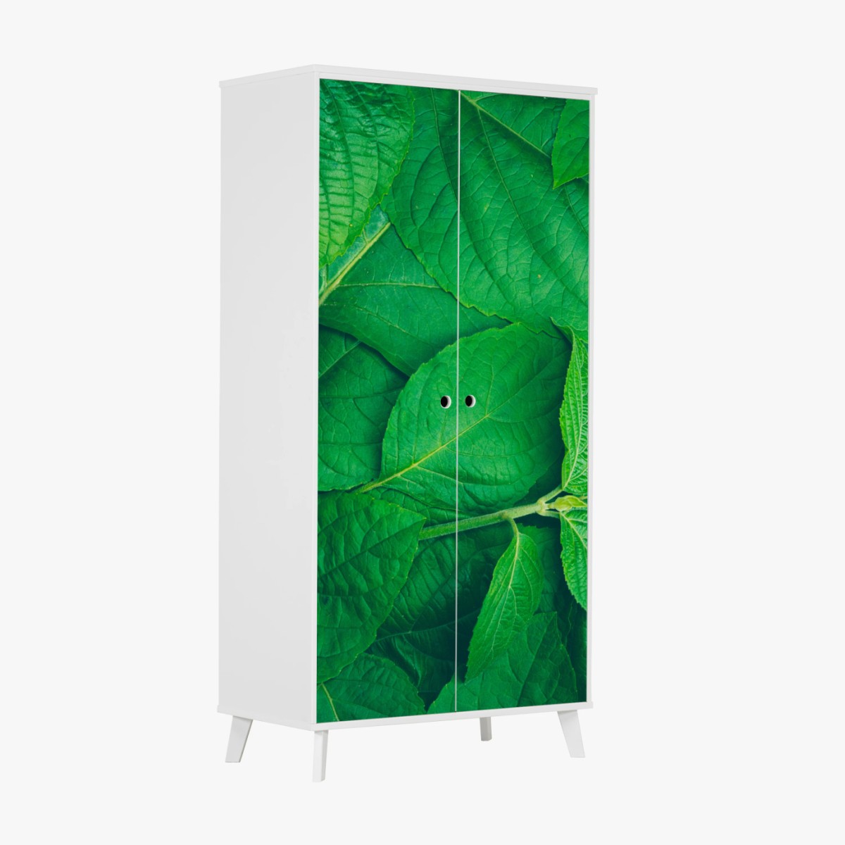 Wardrobe sticker lush green leaves texture • Wallissimo® Wardrobe sticker lush green leaves texture • Wallissimo®