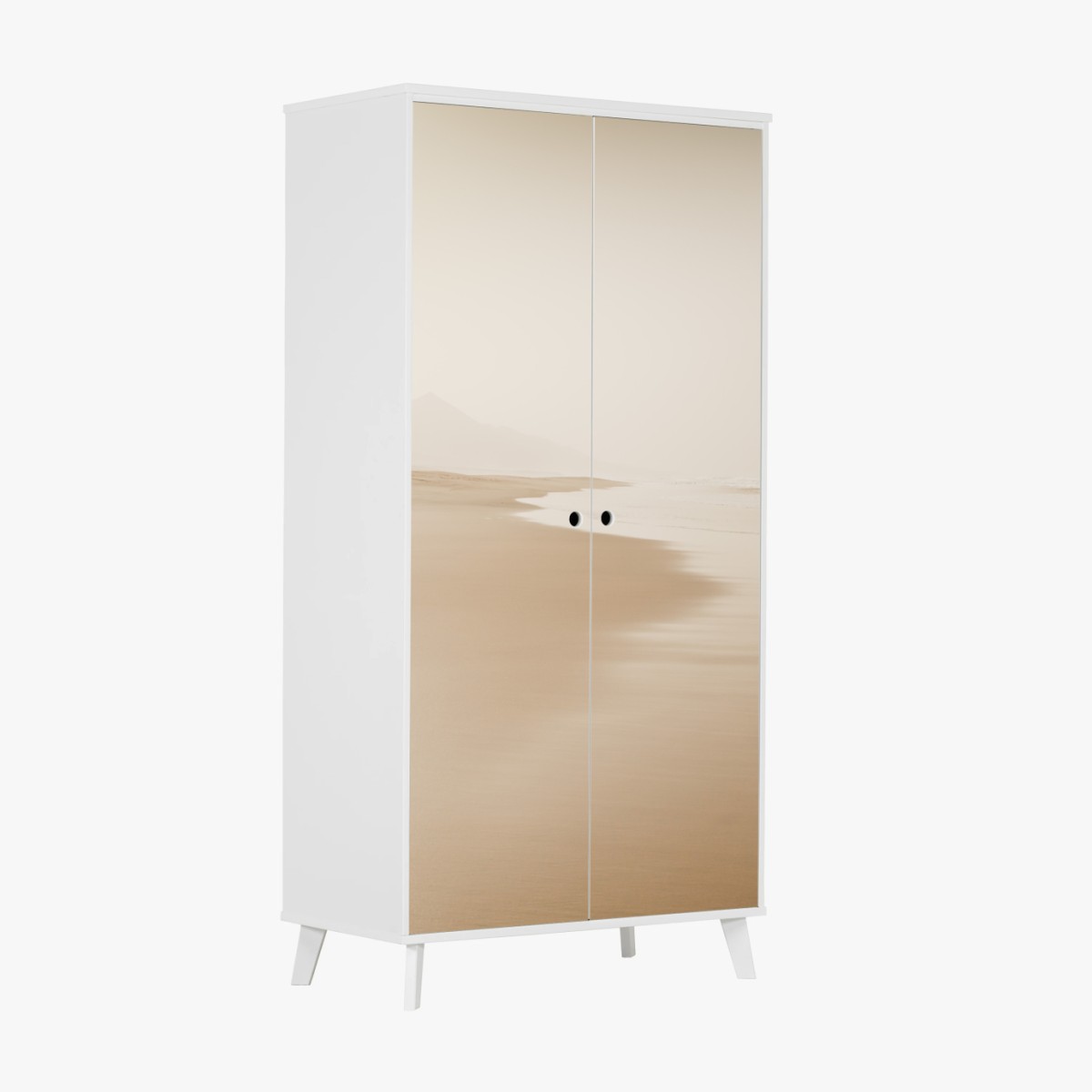 Wardrobe sticker serene sepia beachscape • Wallissimo® Wardrobe sticker serene sepia beachscape • Wallissimo®