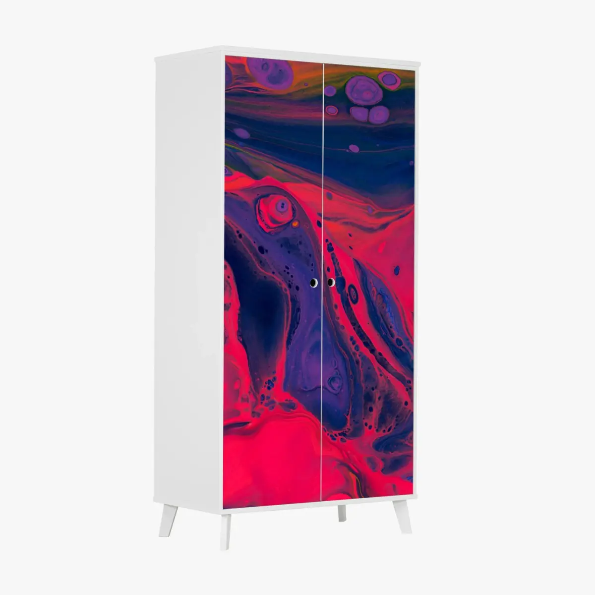Wardrobe sticker vibrant pink abstract fluid art • Wallissimo® Wardrobe sticker vibrant pink abstract fluid art • Wallissimo®