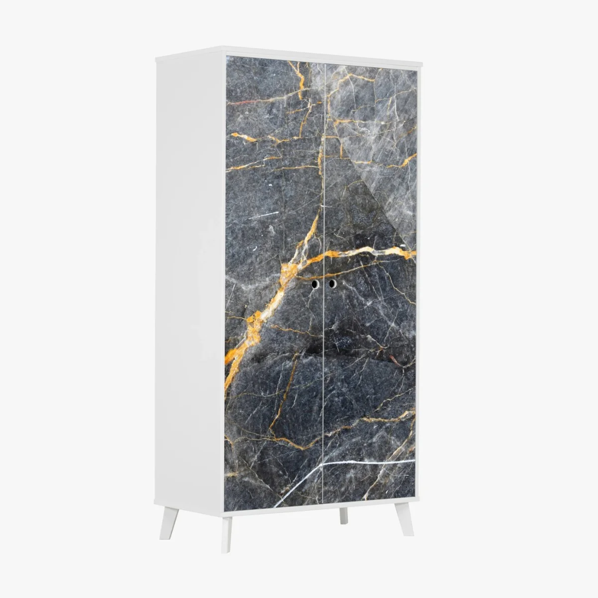 Wardrobe sticker dark gray marble with gold veins ⁕ Wallissimo® Wardrobe sticker dark gray marble with gold veins ⁕ Wallissimo®