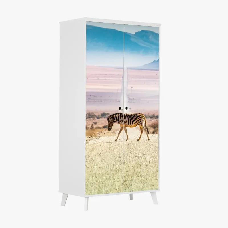 Wardrobe sticker zebra crossing the desert road