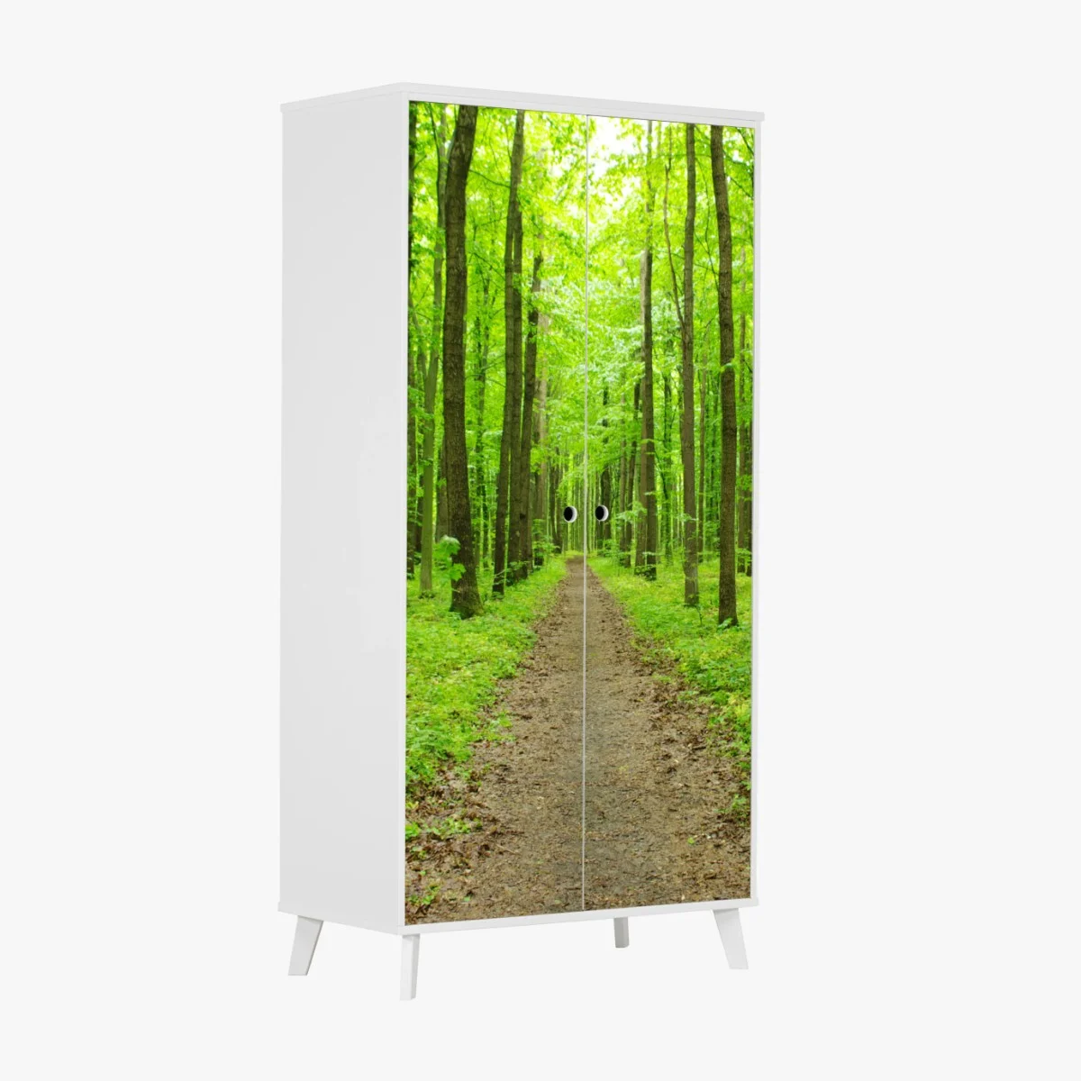 Wardrobe sticker serene green forest path • Wallissimo® Wardrobe sticker serene green forest path • Wallissimo®