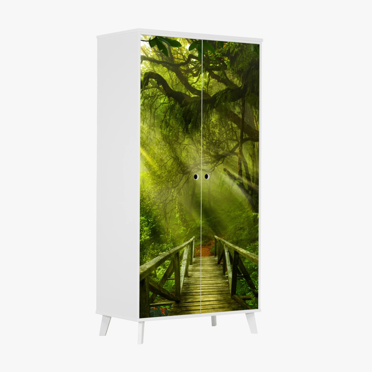 Wardrobe sticker sunlit forest pathway • Wallissimo® Wardrobe sticker sunlit forest pathway • Wallissimo®