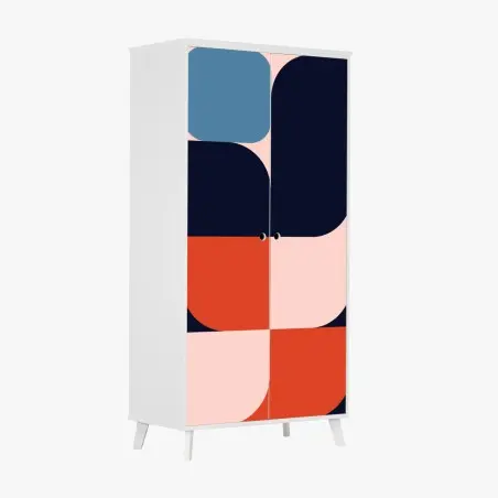 Wardrobe sticker bold geometric retro pattern • Wallissimo®