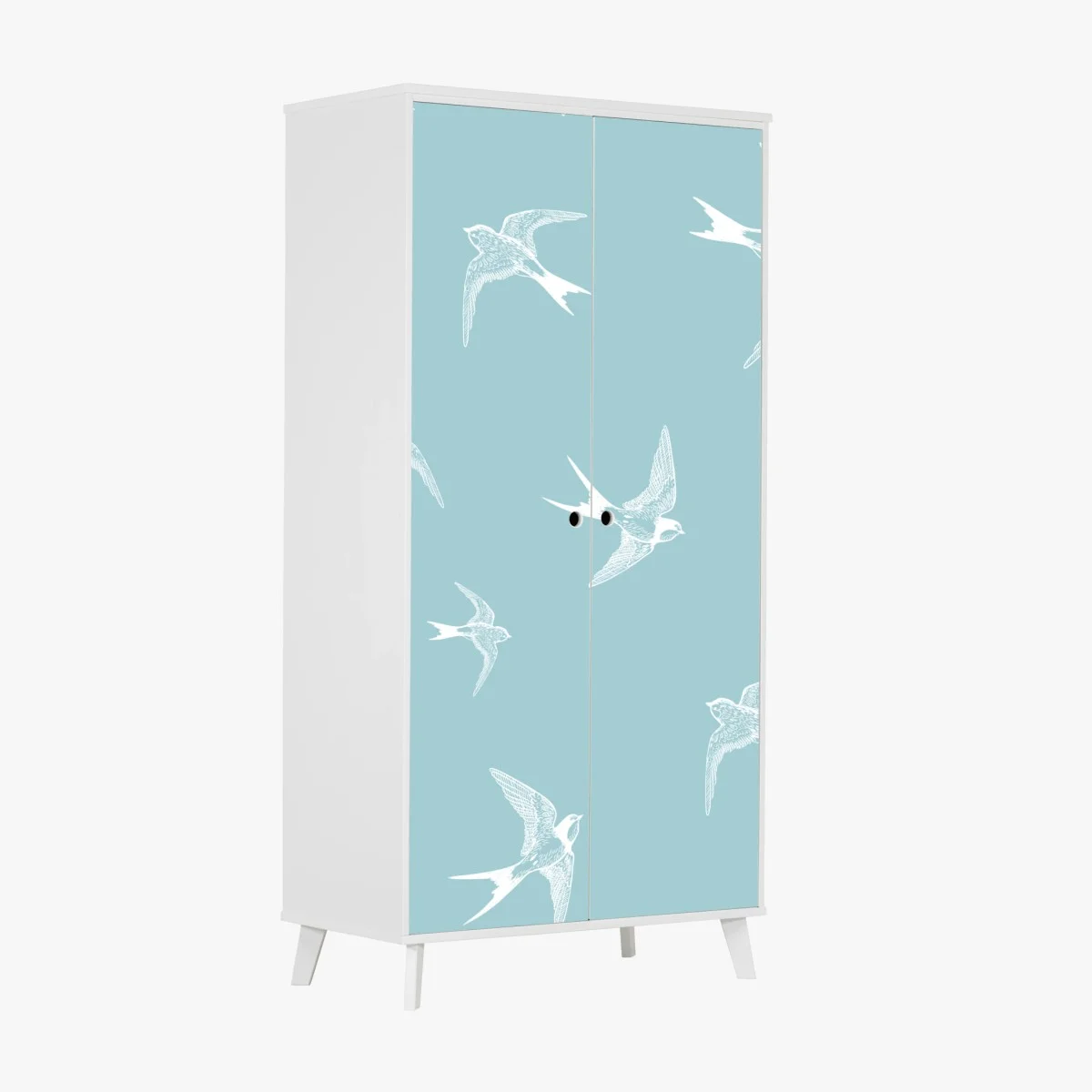 Wardrobe sticker pastel swallows seamless pattern • Wallissimo® Wardrobe sticker pastel swallows seamless pattern • Wallissimo®