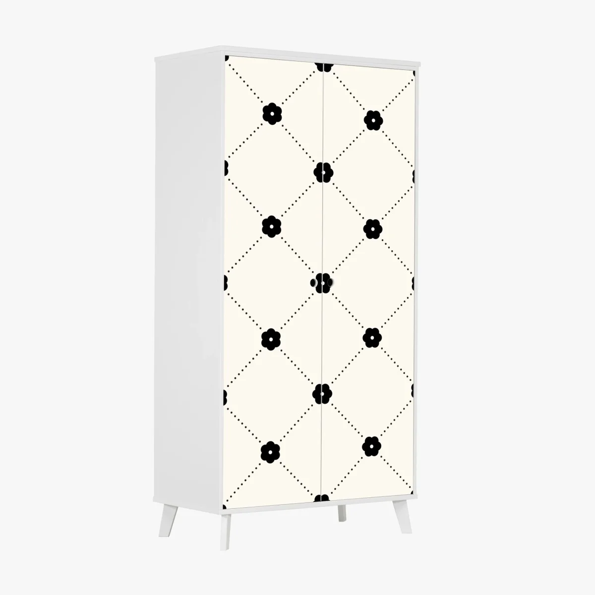 Wardrobe sticker minimal black floral lattice pattern ⁕ Wallissimo® Wardrobe sticker minimal black floral lattice pattern ⁕ Wallissimo®