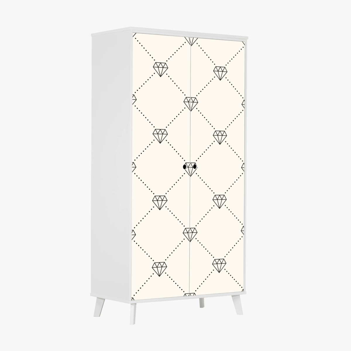 Wardrobe sticker diamond lattice pattern on beige background ⁕ Wallissimo® Wardrobe sticker diamond lattice pattern on beige background ⁕ Wallissimo®