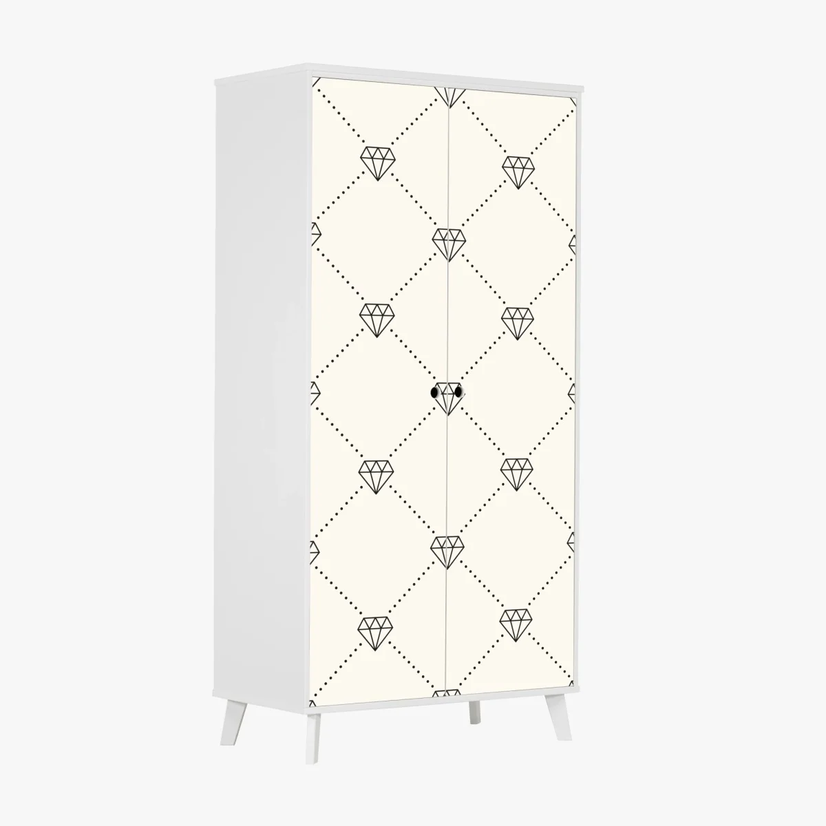 Wardrobe sticker diamond lattice pattern on beige background • Wallissimo® Wardrobe sticker diamond lattice pattern on beige background • Wallissimo®