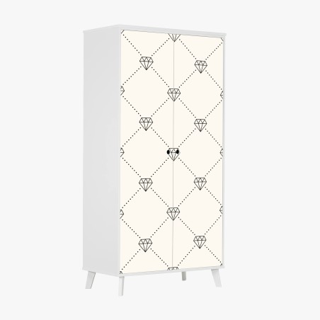 Wardrobe sticker diamond lattice pattern on beige background • Wallissimo®