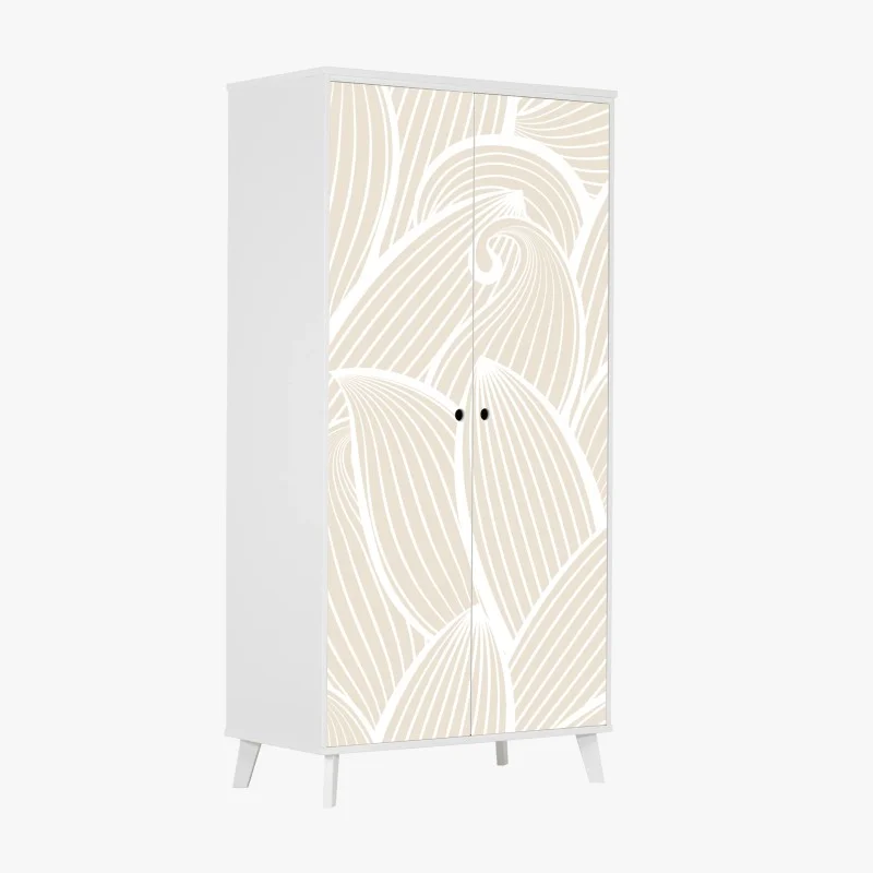 Wardrobe sticker soft beige botanical pattern