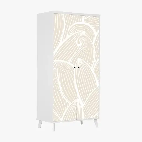 Wardrobe sticker soft beige botanical pattern • Wallissimo®