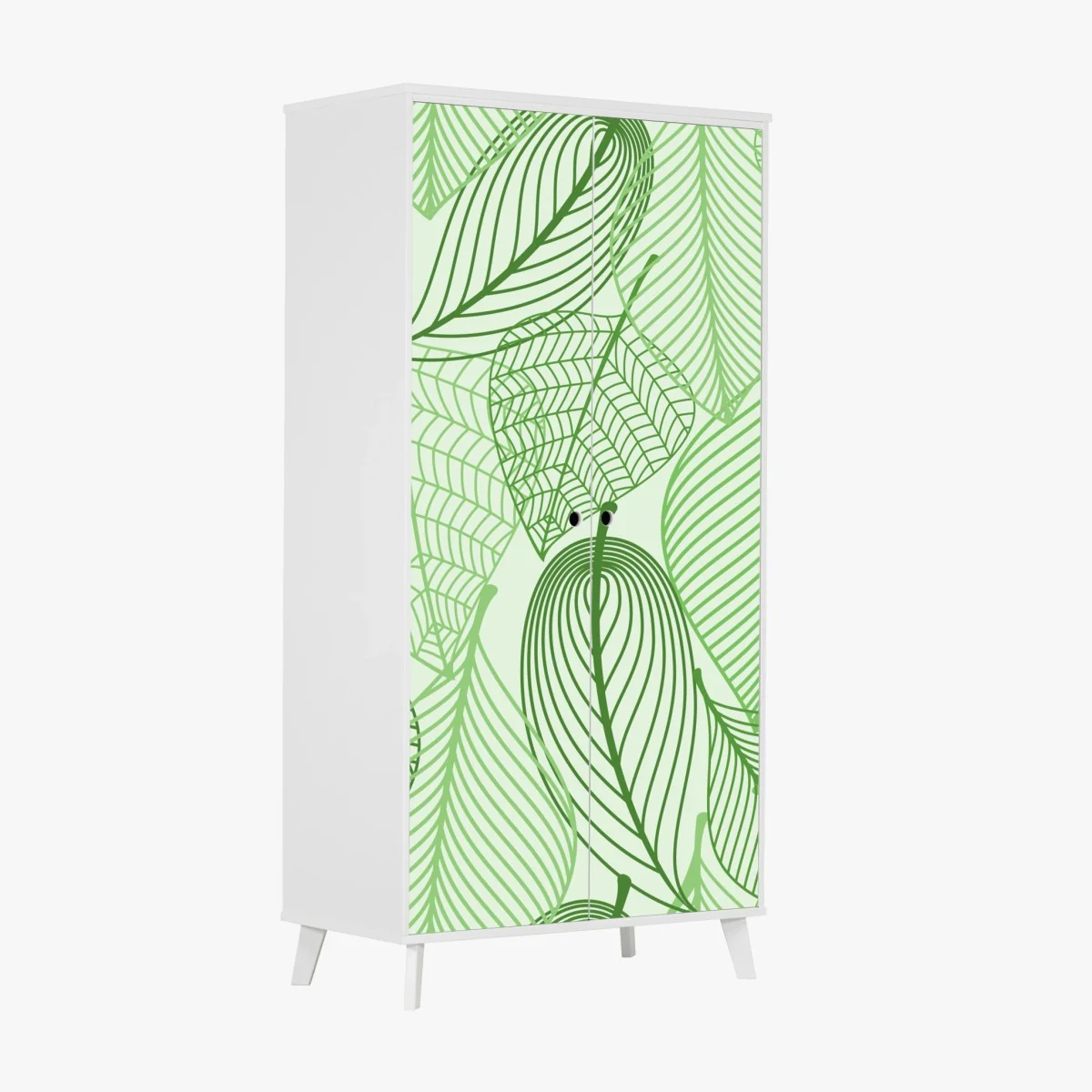 Wardrobe sticker green botanical leaf pattern • Wallissimo® Wardrobe sticker green botanical leaf pattern • Wallissimo®