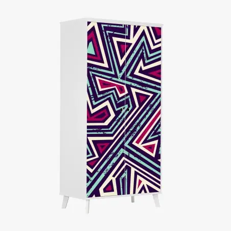 Wardrobe sticker bold geometric triangle pattern • Wallissimo®
