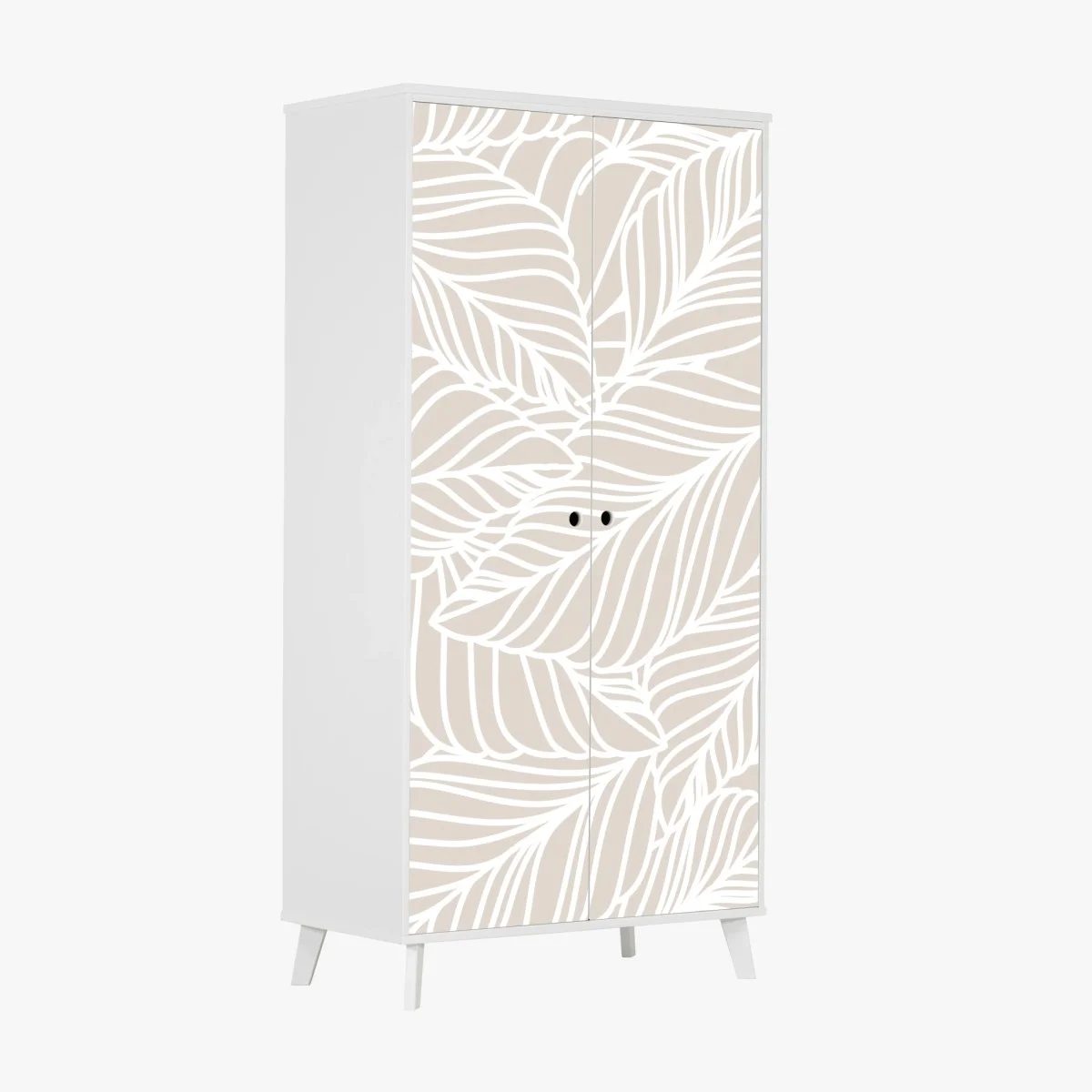 Wardrobe sticker neutral botanical leaf pattern ⁕ Wallissimo® Wardrobe sticker neutral botanical leaf pattern ⁕ Wallissimo®