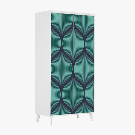Wardrobe sticker turquoise geometric teardrop pattern • Wallissimo®