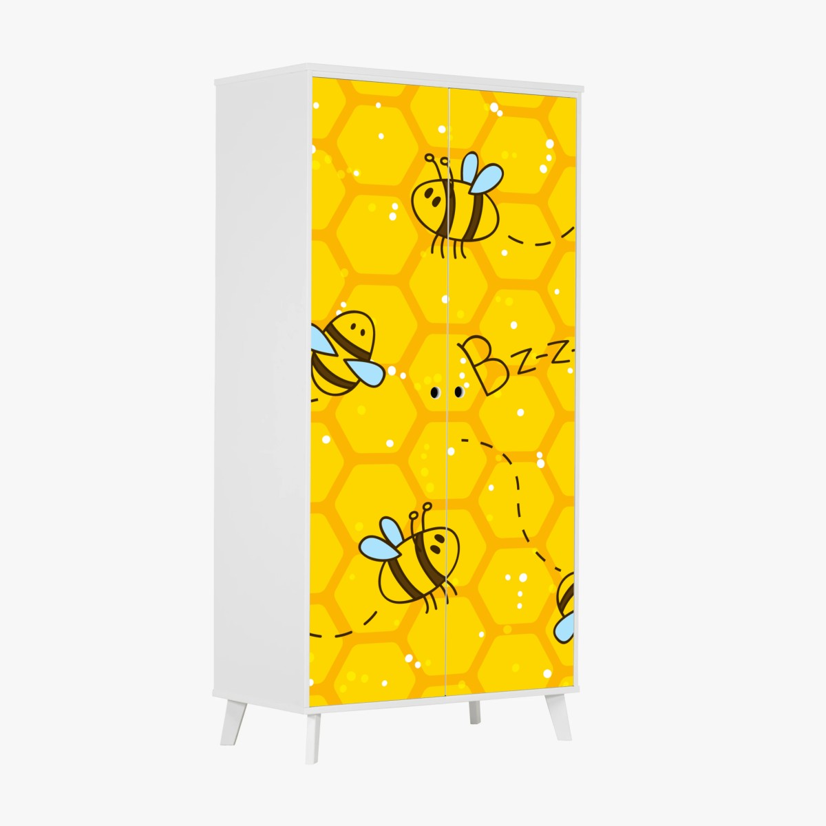 Wardrobe sticker cute bee honeycomb pattern • Wallissimo® Wardrobe sticker cute bee honeycomb pattern • Wallissimo®