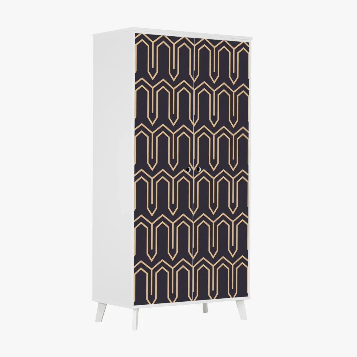 Wardrobe sticker art deco geometric pattern in gold and black • Wallissimo® Wardrobe sticker art deco geometric pattern in gold and black • Wallissimo®