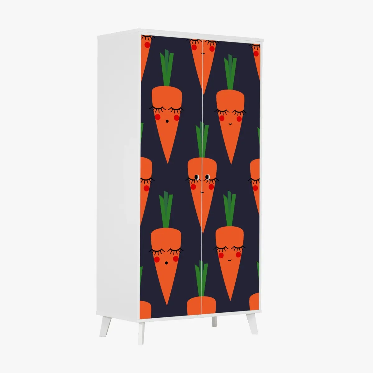 Wardrobe sticker cute carrot pattern for kids • Wallissimo® Wardrobe sticker cute carrot pattern for kids • Wallissimo®