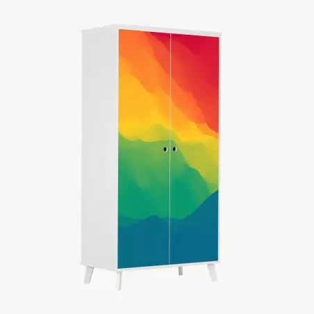 Wardrobe sticker vibrant layered mountain gradient • Wallissimo®