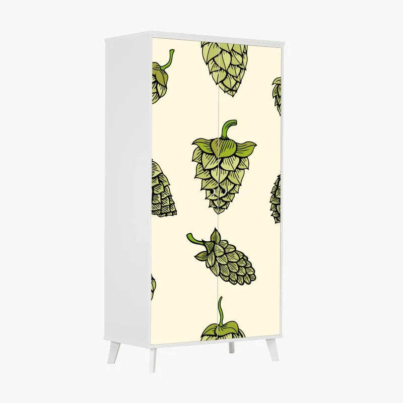 Wardrobe sticker hand-drawn hops pattern