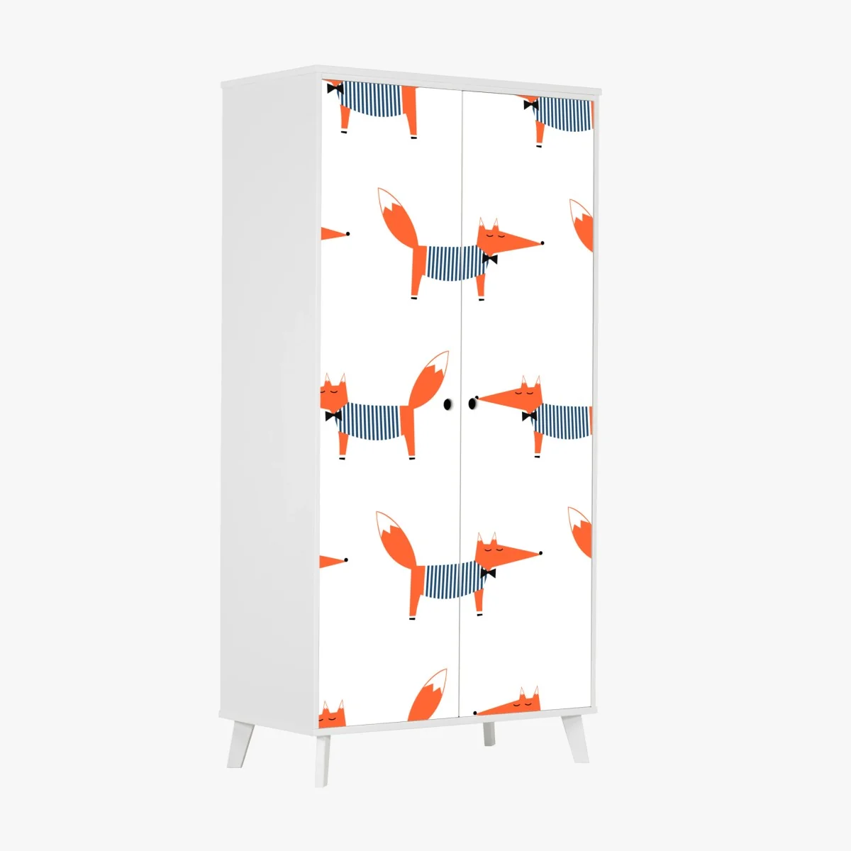 Wardrobe sticker cute striped fox pattern ⁕ Wallissimo® Wardrobe sticker cute striped fox pattern ⁕ Wallissimo®