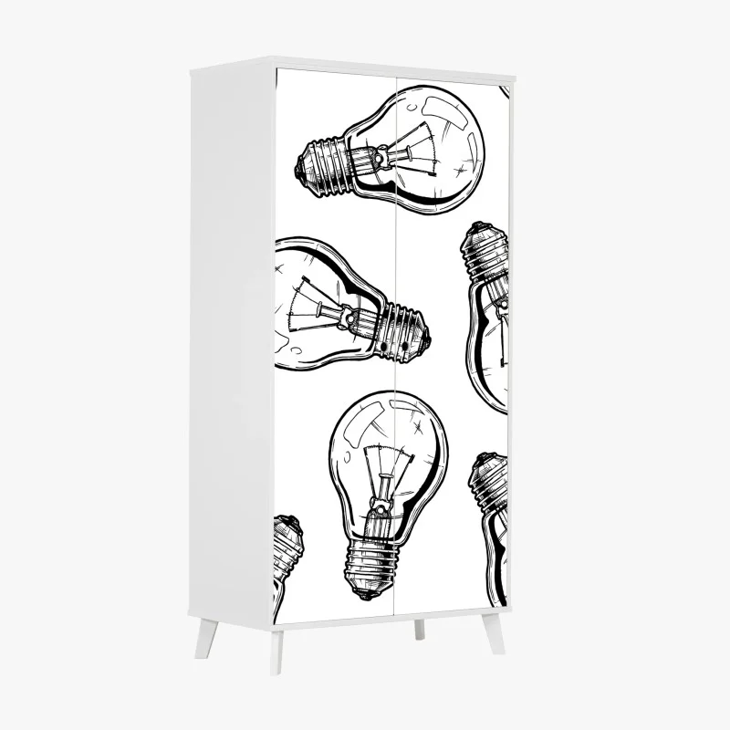 Wardrobe sticker hand-drawn light bulb pattern