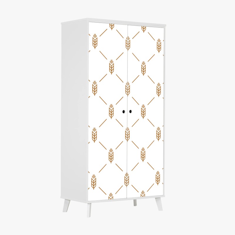 Wardrobe sticker gold geometric wheat pattern