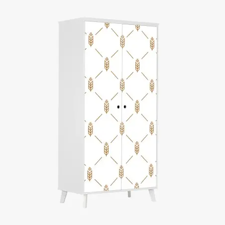 Wardrobe sticker gold geometric wheat pattern • Wallissimo®