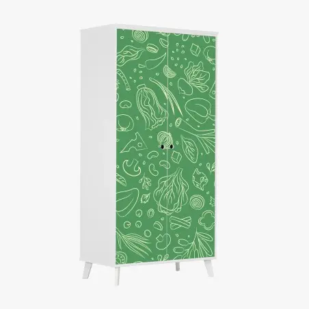 Wardrobe sticker green vegetable pattern • Wallissimo®