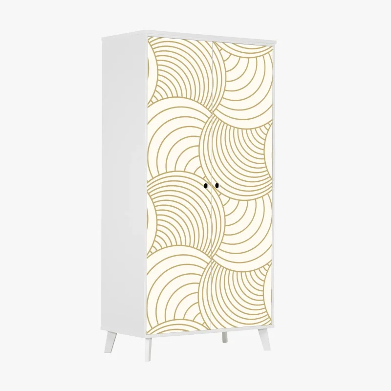 Wardrobe sticker gold art deco circle pattern