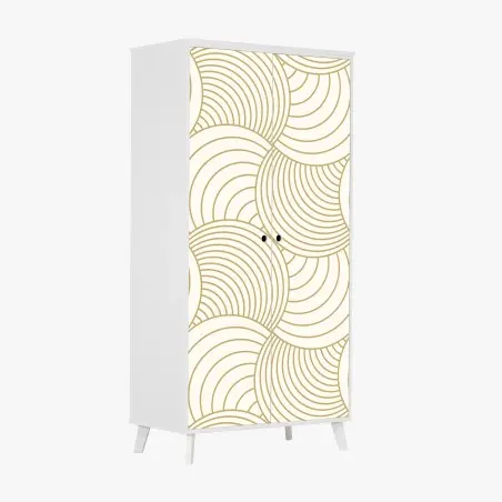 Wardrobe sticker gold art deco circle pattern • Wallissimo®