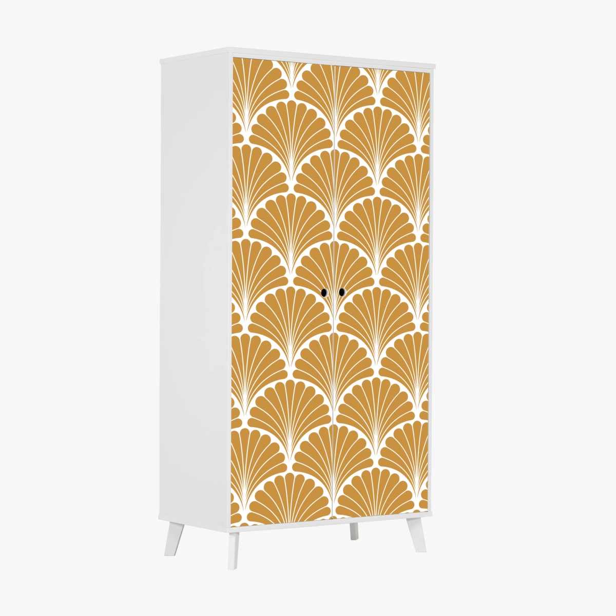 Wardrobe sticker golden art deco fan pattern • Wallissimo® Wardrobe sticker golden art deco fan pattern • Wallissimo®