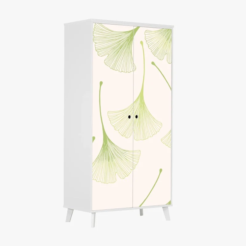 Wardrobe sticker delicate ginkgo leaf pattern