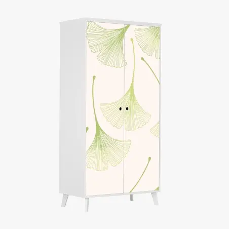 Wardrobe sticker delicate ginkgo leaf pattern • Wallissimo®