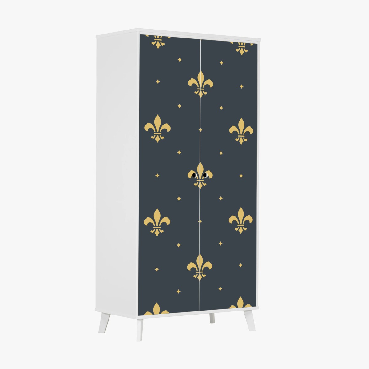 Wardrobe sticker gold fleur-de-lis seamless pattern on dark background • Wallissimo® Wardrobe sticker gold fleur-de-lis seamless pattern on dark background • Wallissimo®