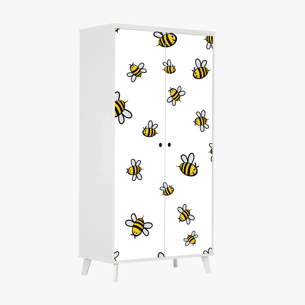 Wardrobe sticker playful bee pattern for kids room • Wallissimo® Wardrobe sticker playful bee pattern for kids room • Wallissimo®