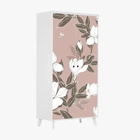 Wardrobe sticker soft magnolia blossom pattern • Wallissimo®