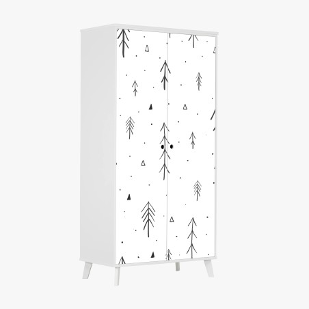 Wardrobe sticker minimalist hand-drawn tree pattern • Wallissimo®