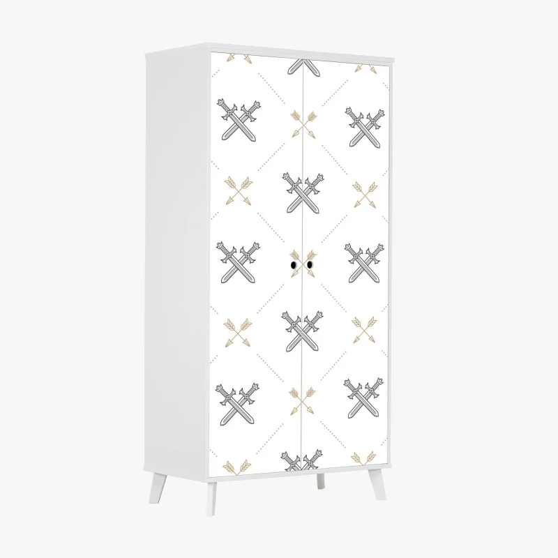 Wardrobe sticker delicate coral floral pattern • Wallissimo®