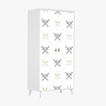 Wardrobe sticker crossed swords and arrows pattern • Wallissimo®