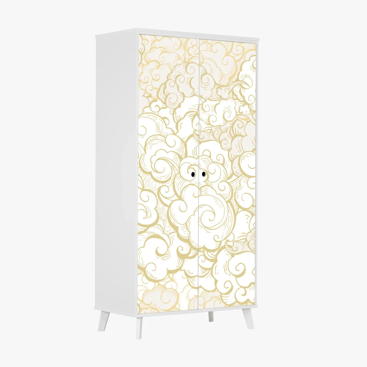 Wardrobe sticker ornamental golden cloud pattern ⁕ Wallissimo® Wardrobe sticker ornamental golden cloud pattern ⁕ Wallissimo®