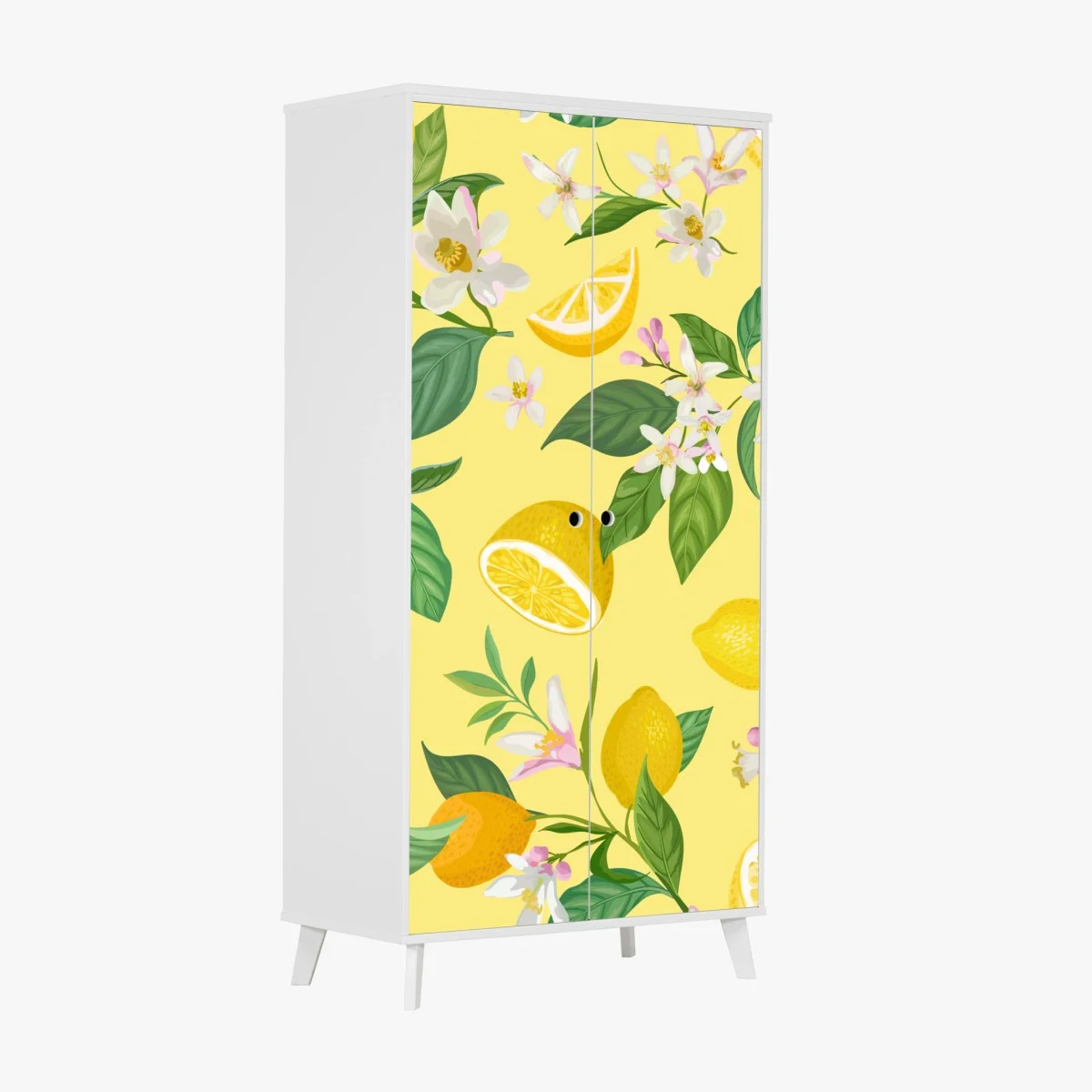 Wardrobe sticker lemon blossom botanical pattern • Wallissimo® Wardrobe sticker lemon blossom botanical pattern • Wallissimo®