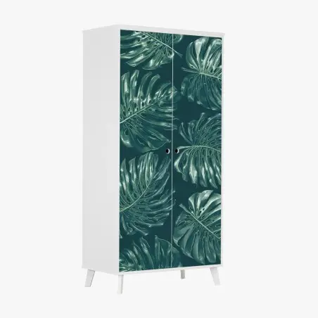 Wardrobe sticker tropical monstera leaf pattern • Wallissimo®