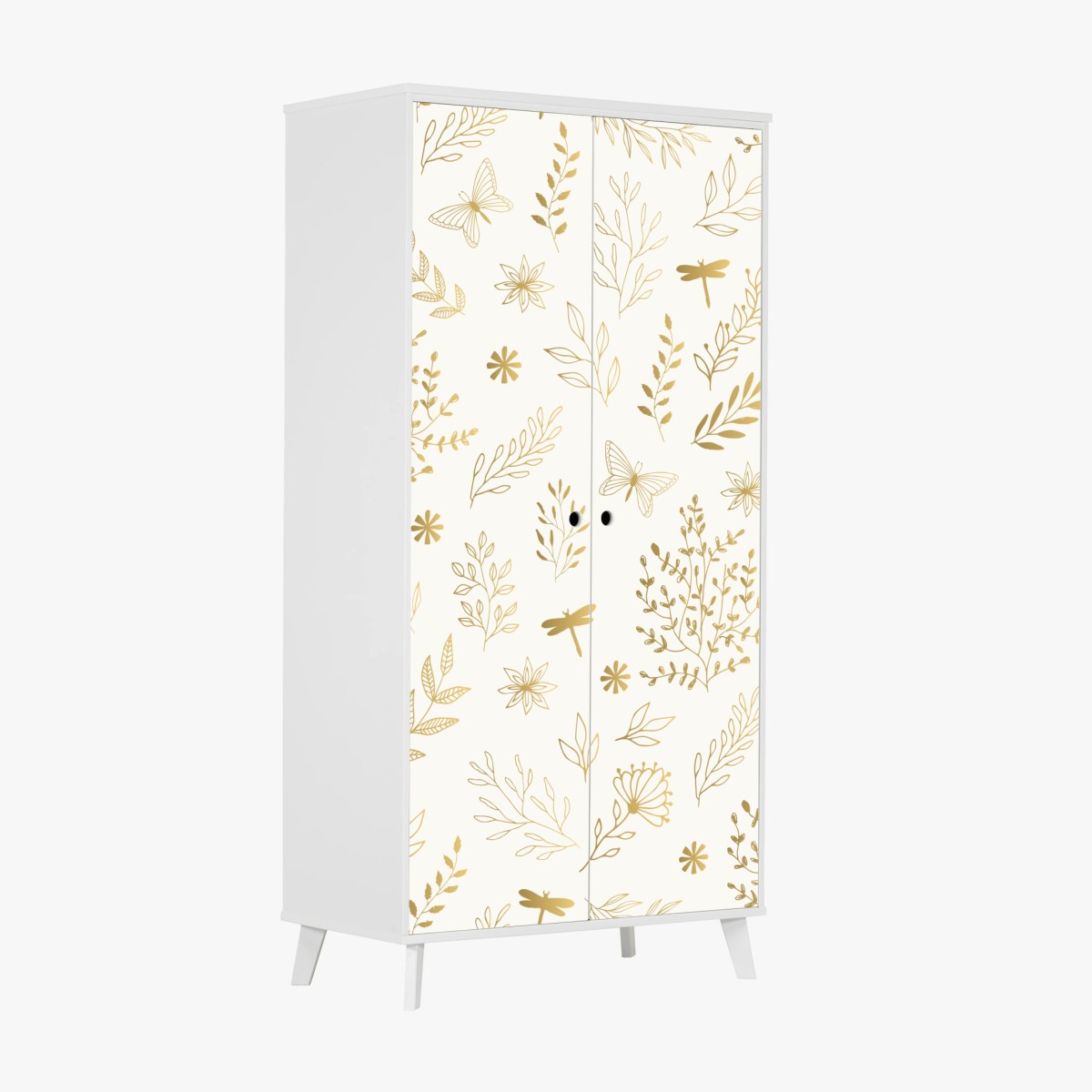 Wardrobe sticker golden botanical seamless pattern • Wallissimo® Wardrobe sticker golden botanical seamless pattern • Wallissimo®
