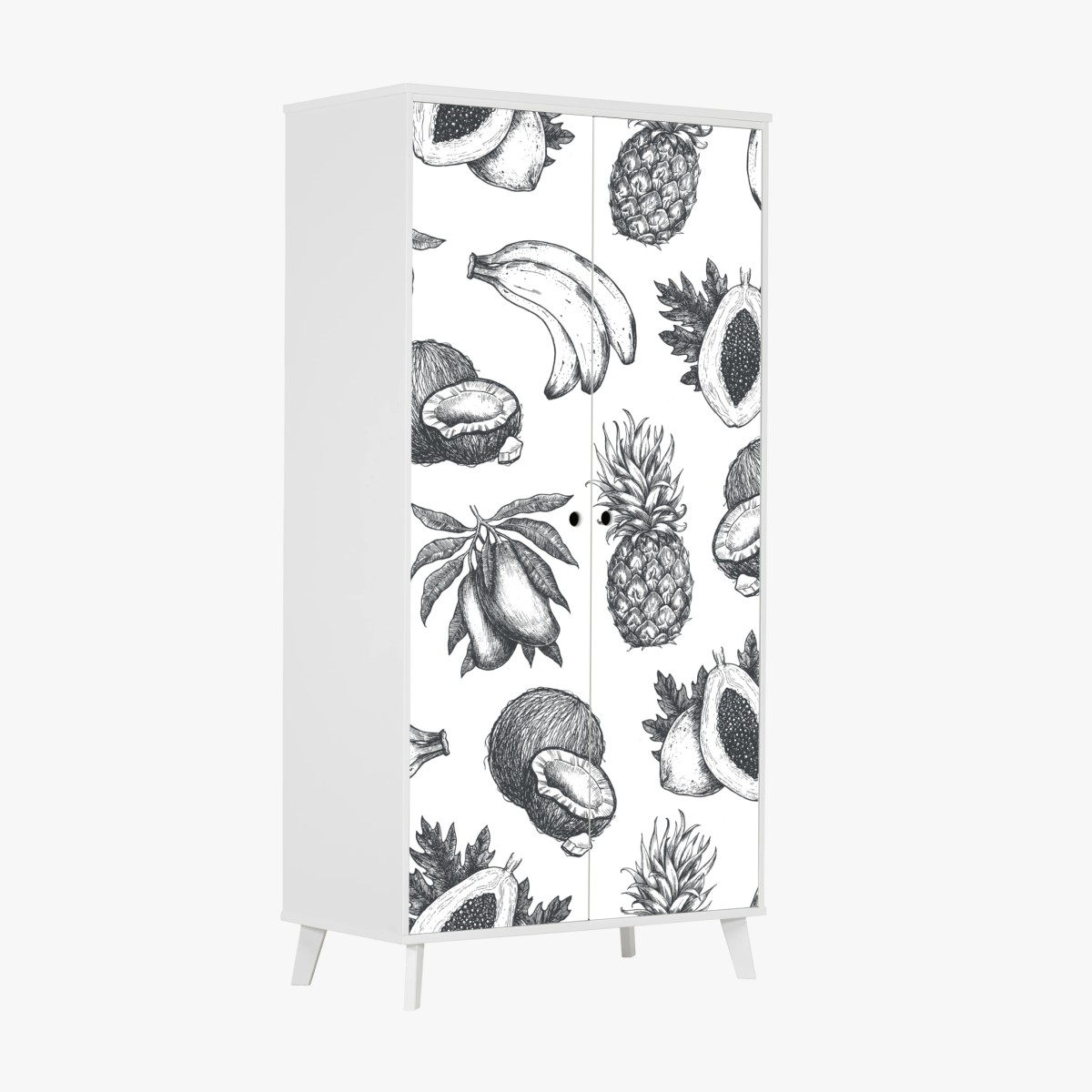 Wardrobe sticker hand drawn tropical fruit pattern • Wallissimo® Wardrobe sticker hand drawn tropical fruit pattern • Wallissimo®