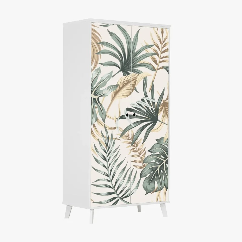 Wardrobe sticker tropical botanical foliage pattern